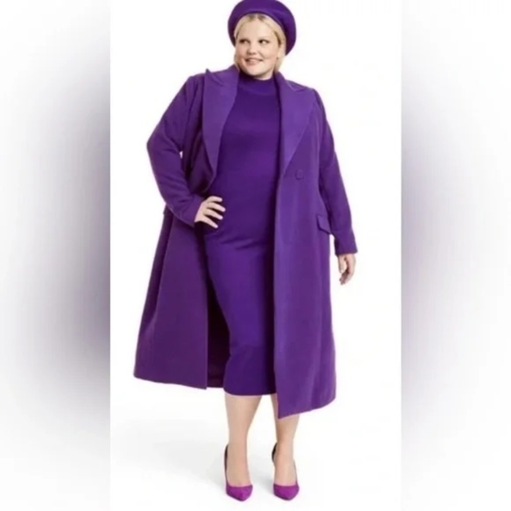 SERGIO HUDSON x Target Purple Strong Shoulder Sweater Midi Dress 1X